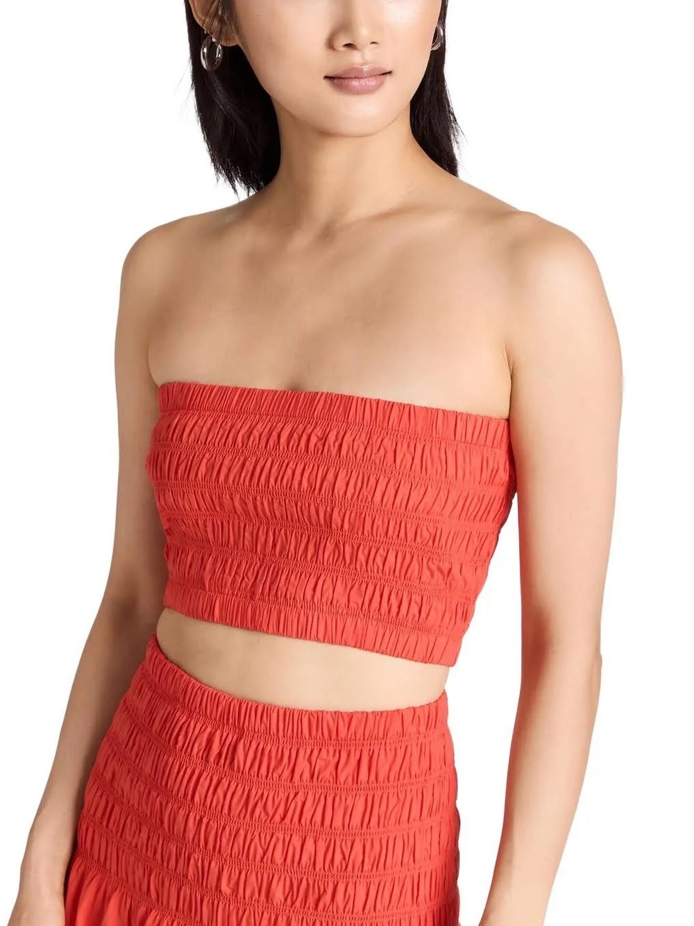 NWT Rails ‘Selma’ Sleeveless Cropped Smocked Tube Top in “Grenadine” Orange XL